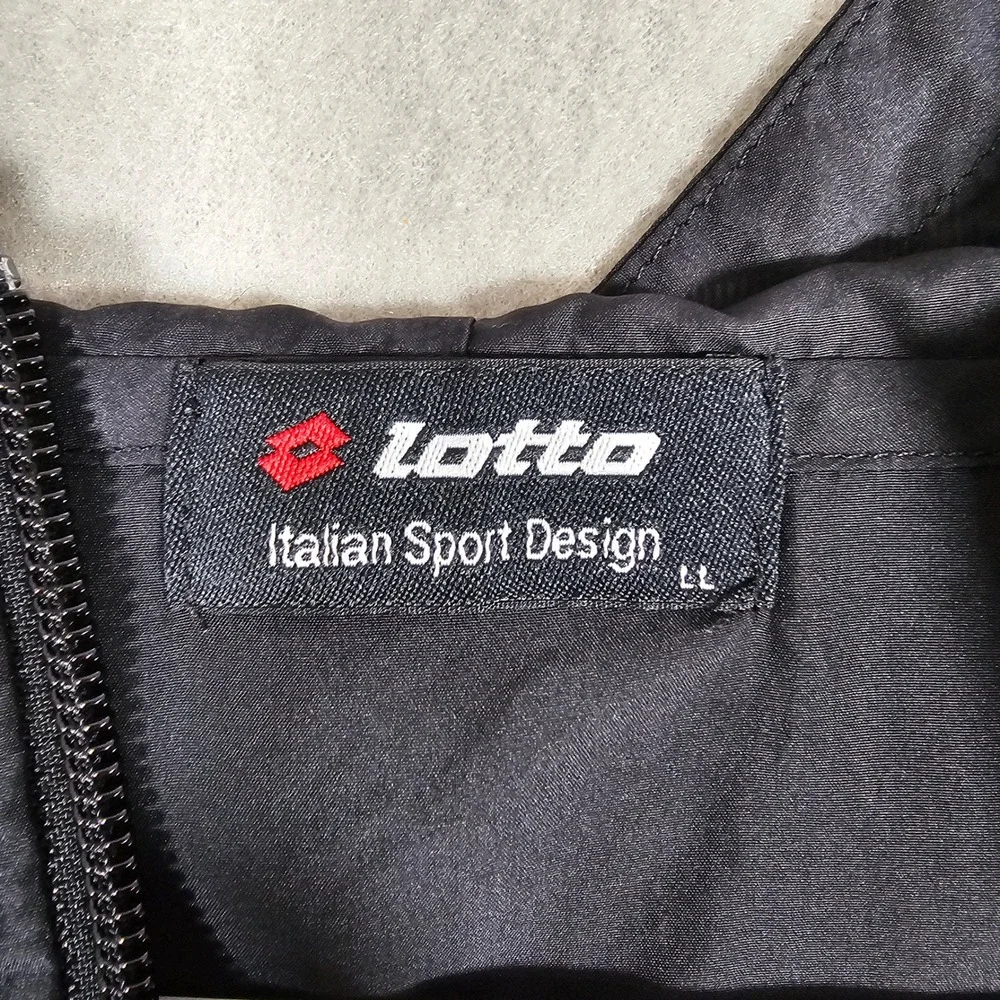 Lotto Italian Sport Design Men Black Camo Quarter Zip Hooded Windbreaker Size LL - Picture 5 of 13